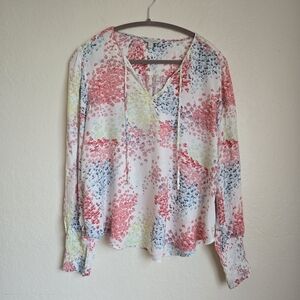 Lucky Brand Women's Floral Blouse - Pink, Blue, Yellow